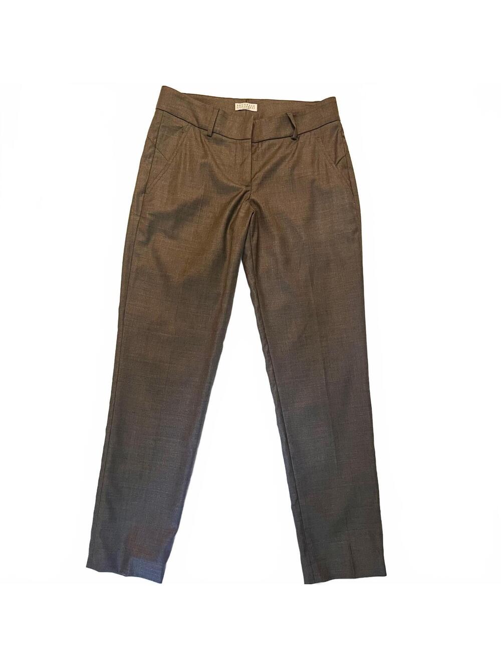 Brunello Cucinelli Women’s Tapered Leg Trousers Sz 2 Made in Italy Virgin Wool